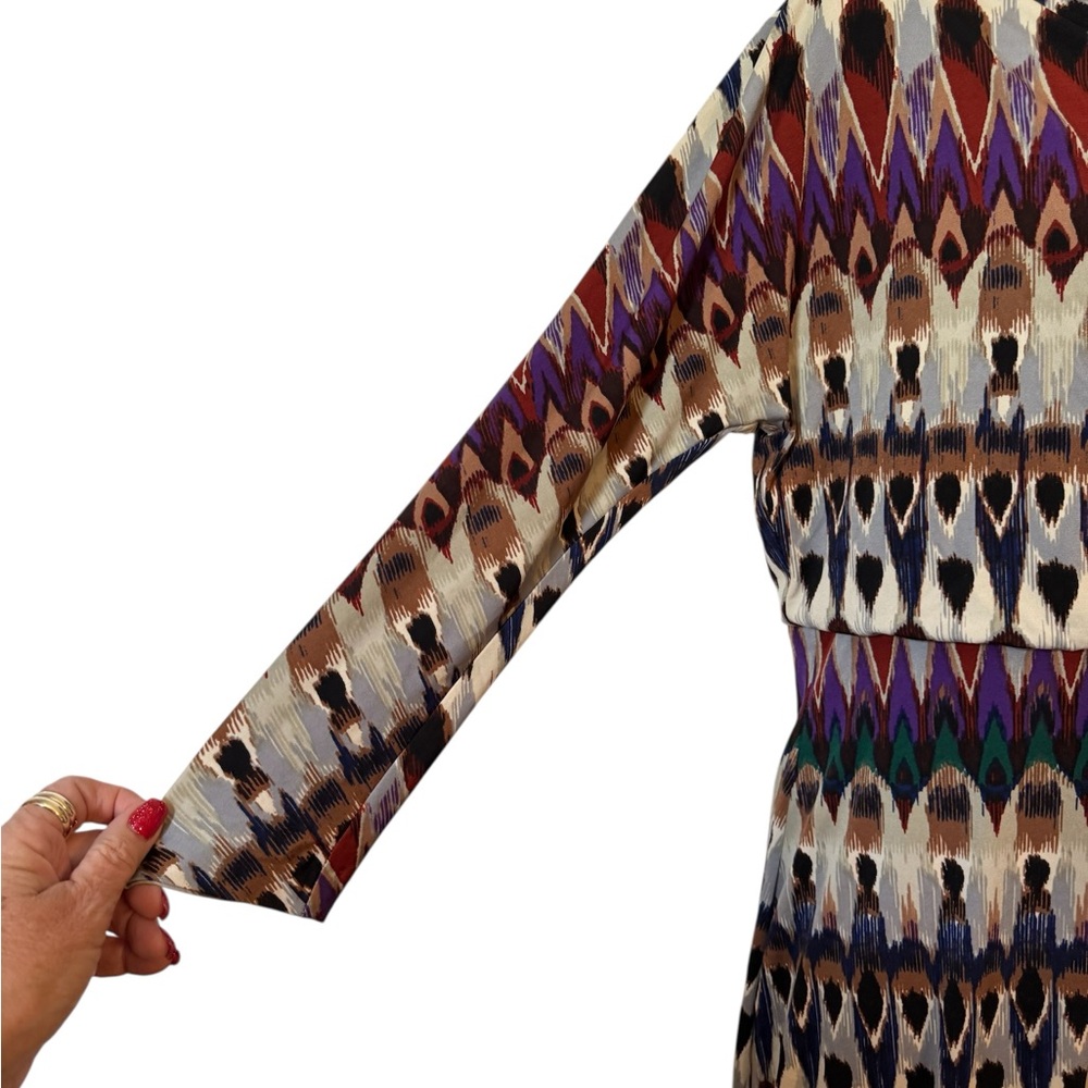 BADGLEY MISHKA Perfect for FALL!!! Multicolor Patterned Dress XLARGE #CL - Picture 3 of 12